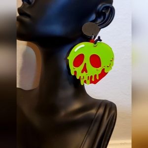 Poisoned Apple Halloween Earrings